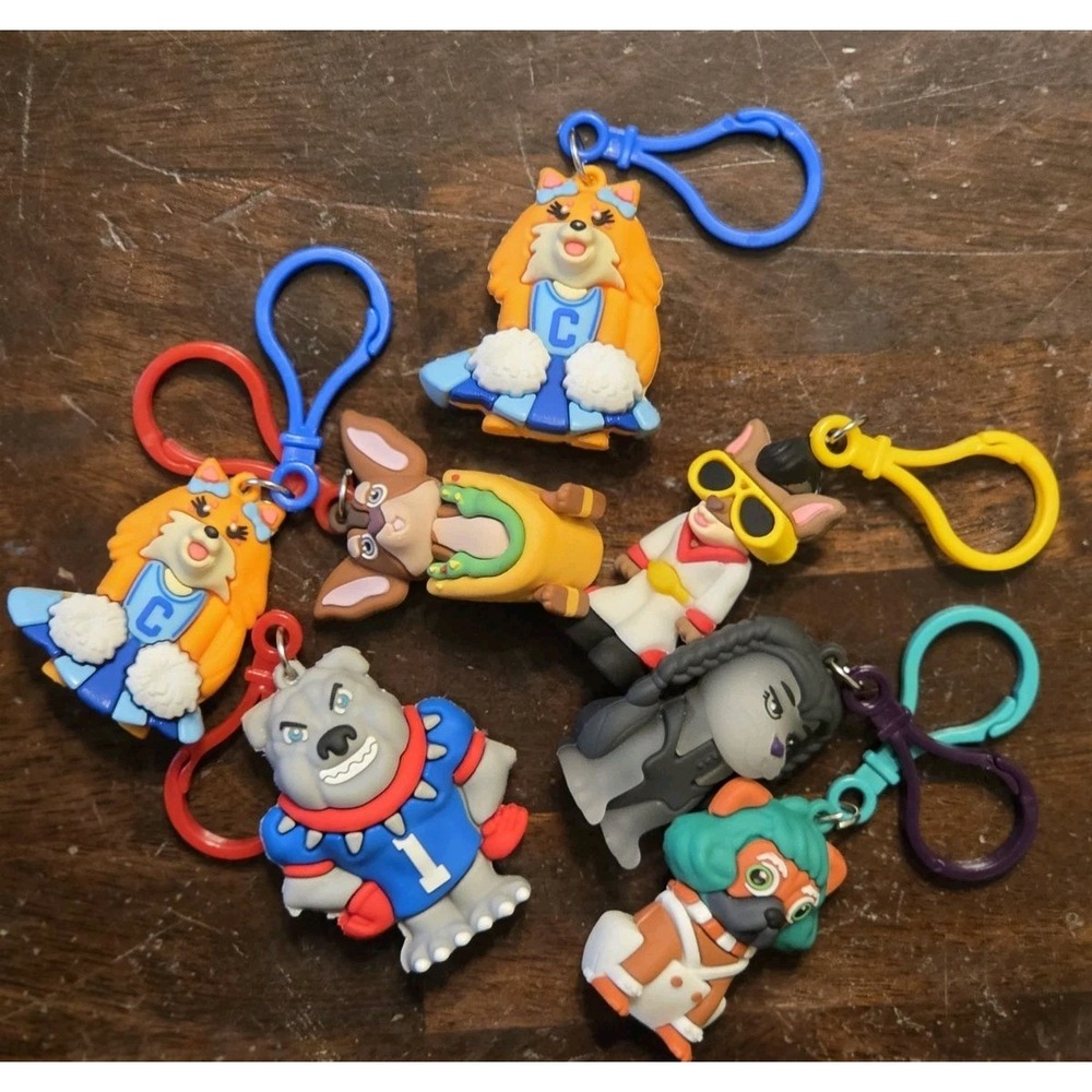 Figural Dogs Collectible 3D Bag Clips Lot 7pc Keychain Accessory Toy Figures